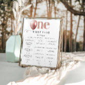 1e verjaardag mijlpaal bord poster