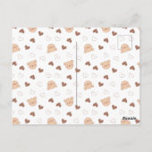 1e Verjaardag Minimalistische Beige Teddy Harten Briefkaart (Achterkant)