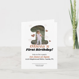 1e verjaardag minimalistische beige teddyharten