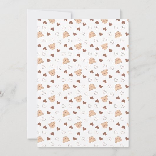 1e verjaardag minimalistische beige teddyharten kaart (Achterkant)