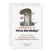 1e verjaardag minimalistische beige teddyharten