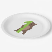 1e Verjaardag Modern Brown Beer Papieren Bordje (Gekanteld)