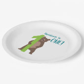 1e Verjaardag Modern Minimal Brown Beer Papieren Bordje (Gekanteld)