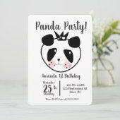 1e Verjaardag Modern Zoete Panda Kaart (Staand voorkant)