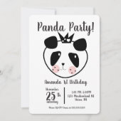 1e Verjaardag Modern Zoete Panda Kaart (Voorkant)
