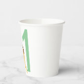 1e verjaardag Moderne Minimaal Gele Giraffe Papieren Bekers (Links)