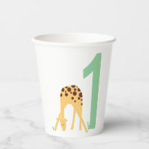 1e verjaardag Moderne Minimaal Gele Giraffe