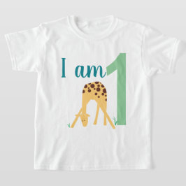 1e verjaardag Moderne Minimaal Gele Giraffe T-shirt