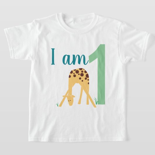 1e verjaardag Moderne Minimaal Gele Giraffe T-shirt (Laagn)