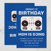 1e verjaardag moeder is dj blauw kaart (Voorkant / Achterkant)