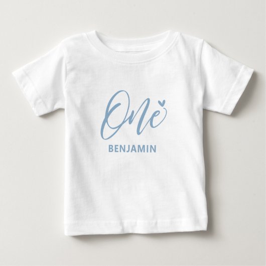 1e verjaardag | Mooie Blauwe Hart & Baby T-shirt (Voorkant)