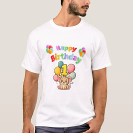 1e Verjaardag Muis Kinderverjaardag T-shirt