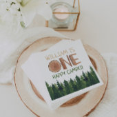 1e Verjaardag Naam Rustieke One Happy Camper Servet