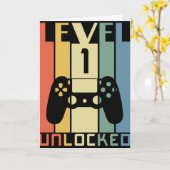 1e verjaardag Niveau 1 van de Onvergrendelde Baby  Kaart (Gele Bloem)