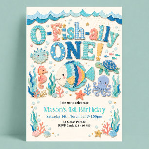 1e verjaardag O-Fish-Ally Eén Oceaan Vis Octopus Kaart
