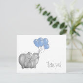 1e verjaardag olifant bedankt briefkaart (Staand voorkant)