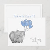 1e verjaardag olifant bedankt briefkaart (Voorkant / Achterkant)