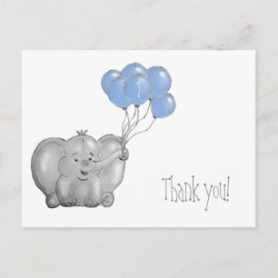 1e verjaardag olifant bedankt briefkaart