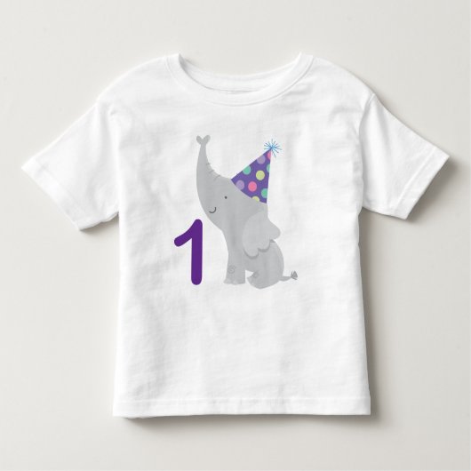 1e verjaardag olifant kinder shirts (Voorkant)