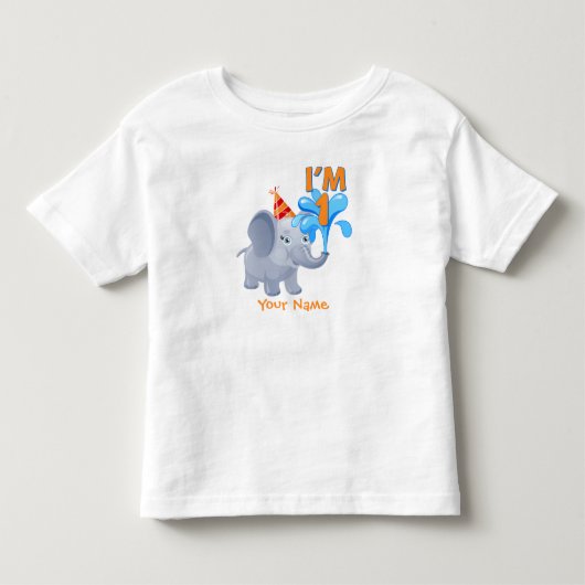 1e verjaardag olifant kinder shirts (Voorkant)