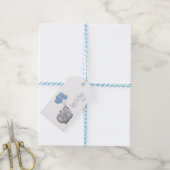 1e verjaardag olifant met ballon cadeaulabel (Met Touw)