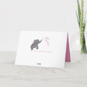 1e verjaardag olifant roze meisje kaart (Achterkant)