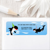 1e verjaardag onder het zee orka walvis baby meisj etiket (Insitu)