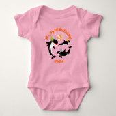 1e verjaardag onder het zee orka walvis baby meisj romper (Voorkant)
