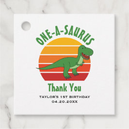 1e verjaardag One-A-Saurus dinosaurus geslachtsneu Bedankjes Labels