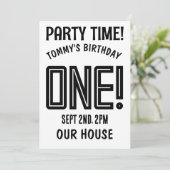 1E VERJAARDAG OP MAAT GEPERSONALISEERDE uitnodigin Kaart (Staand voorkant)