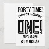 1E VERJAARDAG OP MAAT GEPERSONALISEERDE uitnodigin Kaart (Voorkant / Achterkant)