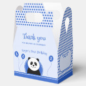 1e verjaardag panda blauw feest bedankdoosjes (Geopend)