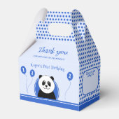 1e verjaardag panda blauw feest bedankdoosjes (Voorkant Zijde)