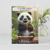 1e Verjaardag Panda Gepersonaliseerde Kinder naam  Kaart (Staand voorkant)