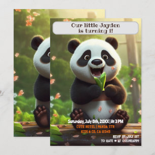 1e Verjaardag Panda Gepersonaliseerde Naam Leeftij Kaart