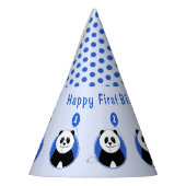 1e verjaardag panda kinder blauw feesthoedjes (Links)
