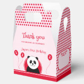 1e verjaardag panda rood roze feest bedankdoosjes (Geopend)
