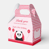 1e verjaardag panda rood roze feest bedankdoosjes (Voorkant Zijde)