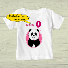 1e verjaardag panda roze ballon