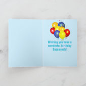 1e verjaardag Parrot Colorful Balloons Card Kaart (Binnen)