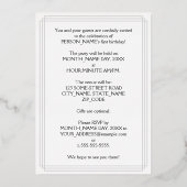 1e verjaardag Partij - Fancy Manuscript & de Naam Folie Uitnodiging (Achterkant)