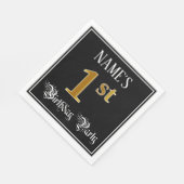 1e verjaardag Partij - Fancy Manuscript, Faux Gold Servet (Hoek)