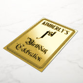 1e verjaardag Partij - Legant Manuscript + de Naam Folie Uitnodiging (Gedraaid)