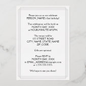 1e verjaardag Partij - Legant Manuscript + de Naam Folie Uitnodiging (Achterkant)