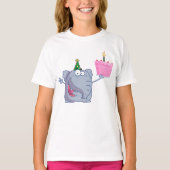 1e verjaardag Party Olifant Meisjes T-shirt (Voorkant)