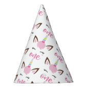 1e verjaardag pastel Unicorn One Feesthoedjes (Rechts)