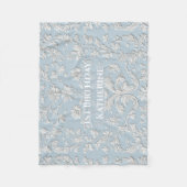 1e verjaardag Pastelblauw Shabby Chic Vintage Flor Fleece Deken (Voorkant)