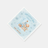 1e verjaardag peperkoek man jongen blauwe kerst servet (Hoek)