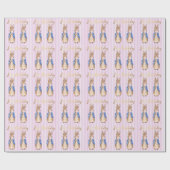 1e Verjaardag Peter het Konijn Roze Bubble kauwgom Cadeaupapier (Vlak)