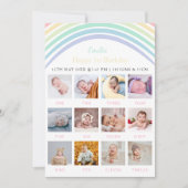1e verjaardag Photo Board Pastel Rainbow Kaart (Voorkant)